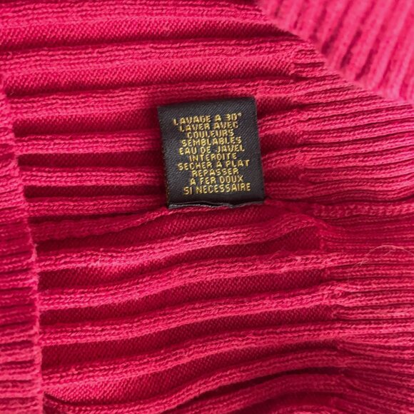 Ralph Lauren Jeans Co Red Long Sleeve Sweater V-Neck Button Ribbed 100% cotton - Picture 4 of 6